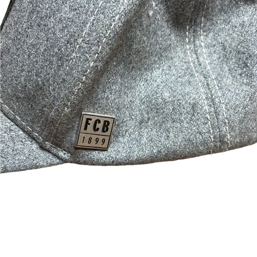 Football Club Barcelona Hat FCB 1899 Grey and black wool and leather